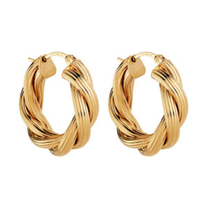 Chunky Twist Knot Love 5mm Thick Fashion 14K Gold Earrings