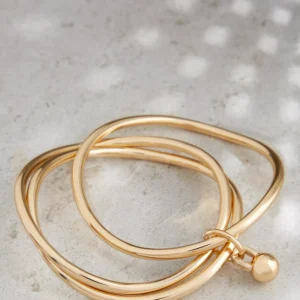 Gold Tone Triple Bangle