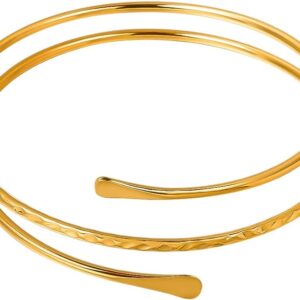 Adjustable Arm Bracelet Upper Arm Gold Swirl Armband