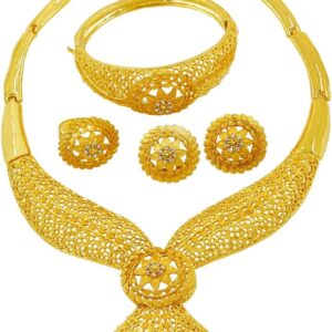 Necklace Earrings Set 24K Dubai Gold