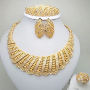 Jewelry Set 18K Dubai Wave Necklace & Gold Set