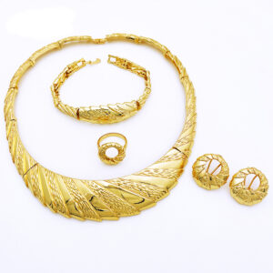 Dubai Jewelry Sets For Women 18K Gold Unique Design