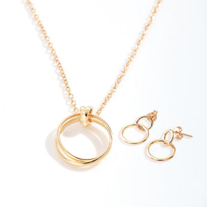 18K Pure Gold Elegant Clip Jewelry Set