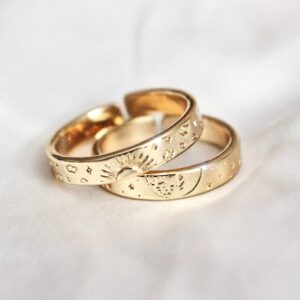 Celestial Sun and Moon Ring Set